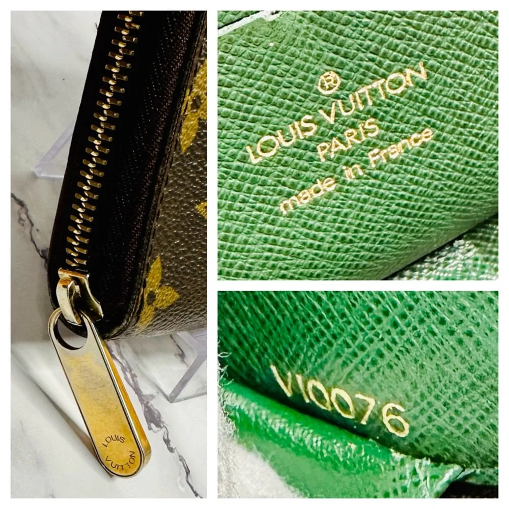 EUC Louis Vuitton Monogram Groom Zippy Organizer Wallet Alpine Green